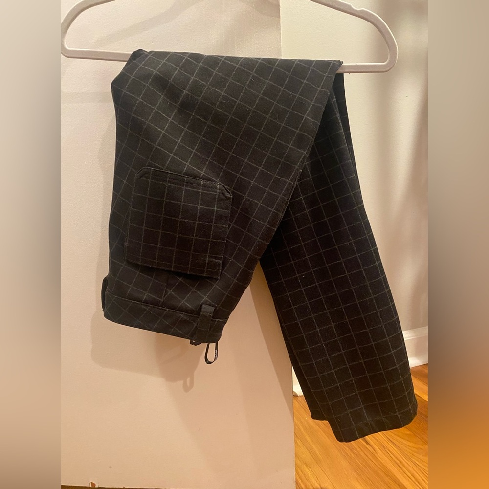Calvin Klein black grey check work pants